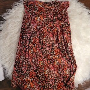 long flowery skirt
